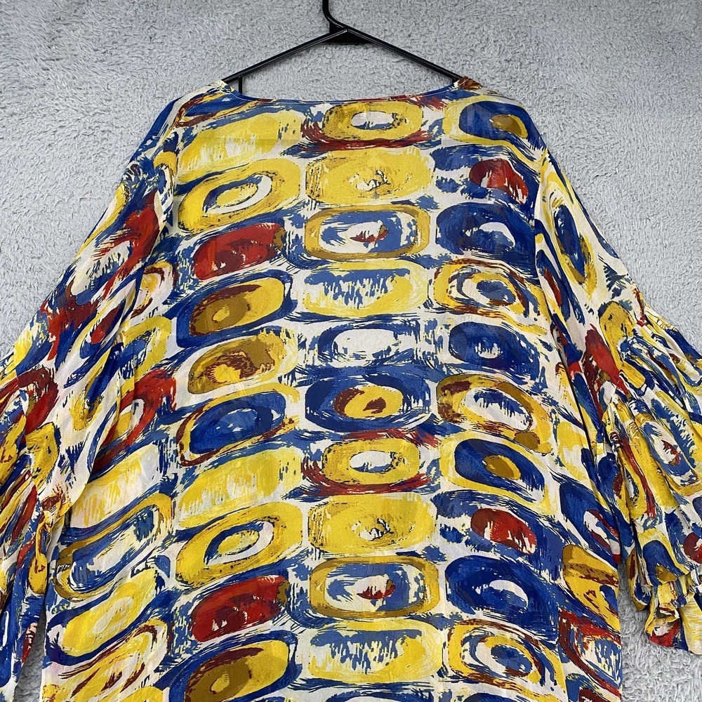 Shana Kimono Top Womens L/XL Wearable Art Ruffle‎ Sleeve Resort Summer Cruise - Picture 11 of 13